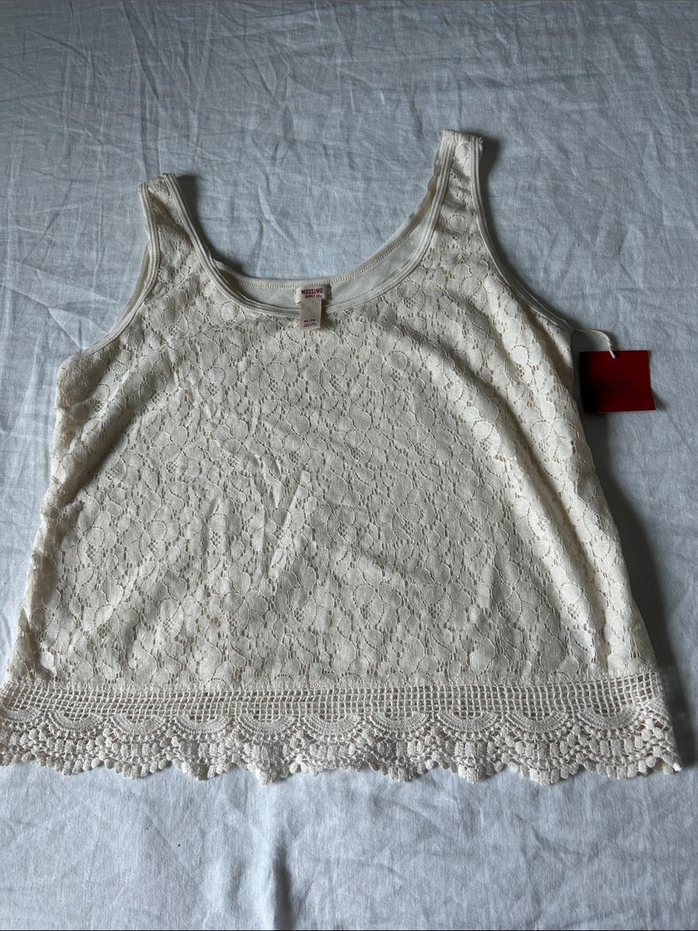 Modismo Women’s Cream Lace Tank Top, Sz. XL.